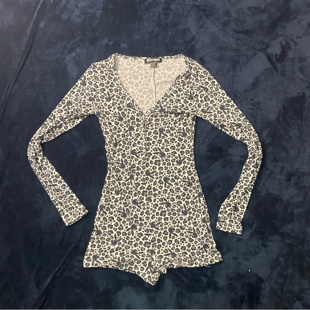 PLAYBOY One Piece Pajamas Leapord Print